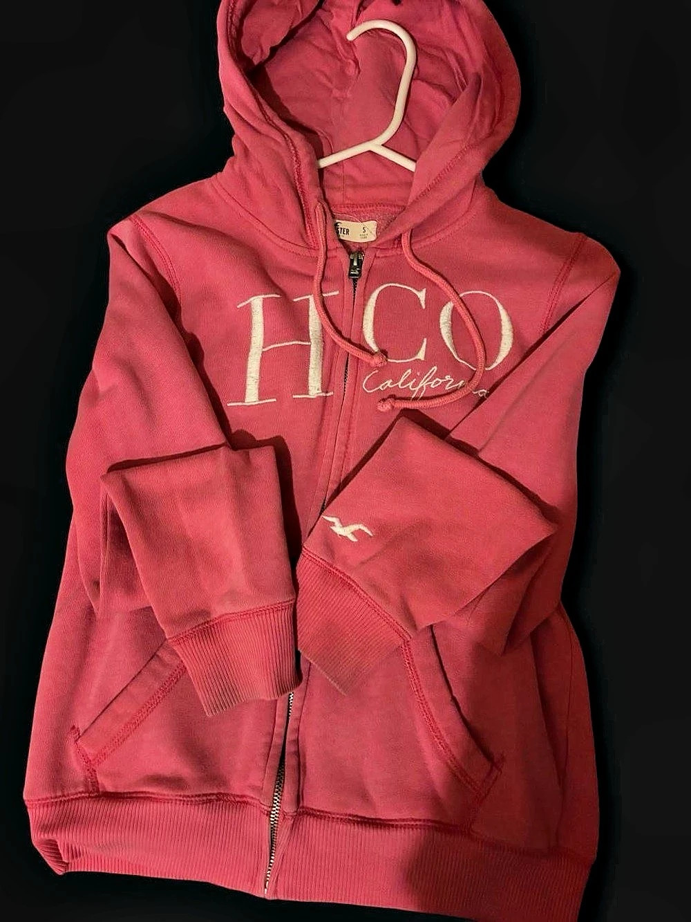 Hollister Zip-Up Graphic Hoodie Size Small